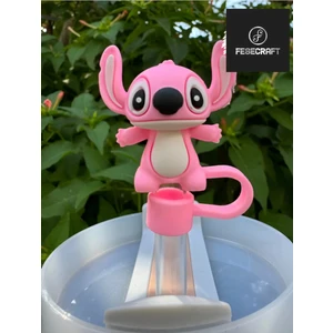 Stitch Termos Aksesuar Pipetli Termos Aksesuarı Pipet Süslemeleri