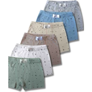 %100 Pamuk Erkek Çocuk Boxer Külot Iç Çamaşır 6'lı Set
