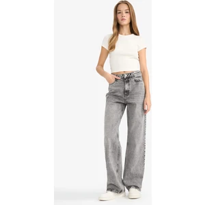 Straight Fit Yüksek Bel Uzun Jean Yıkamalı Pantolon G3543AX25CW