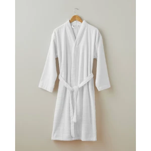 Sandy Stripe Pamuk Bornoz L-Xl Beyaz