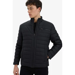 Su İtici Slim Fit Dar Kesim Dik Yaka Fermuarlı İç Cepli Suni Deri Ceket Mont X4014AZ25WN