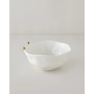 Golden Gleam Porselen Kase 25 cm Beyaz-Gold