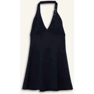 Halter Yaka Kareli Mini Elbise G3860AX25AU