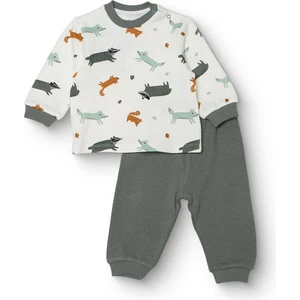 Hellobaby Erkek Bebek Uzun Kol Pijama Takımı Selanik Bisiklet Yaka Ribanalı Paça