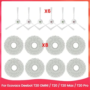 Ecovacs Deebot T20 Omnı / T20/T20 MAX/T20 Pro Elektrikli Süpürge Parçaları Için 14 Parça Yedek Yıkanabilir Yan Fırça Paspas Bezi (Yurt Dışından)