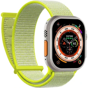 Apple Watch Series 11 42MM Hasırlı Kordon Woven Sarı