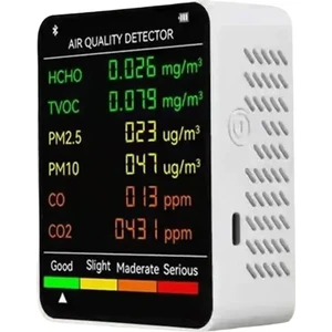 6 Arada 1 Çok Fonksiyonlu Hava Kalitesi Test Cihazı LCD Ekran Ev Kapalı Ofis Duvarı Monte Hava Kalitesi Test Cihazı (Yurt Dışından)