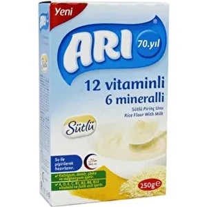 Arı Mama Sütlü Pirinç Unu 250 gr 4 Aydan İtibaren Kullanıma Uygun Zengin Vitamin ve Mineral İçerikli
