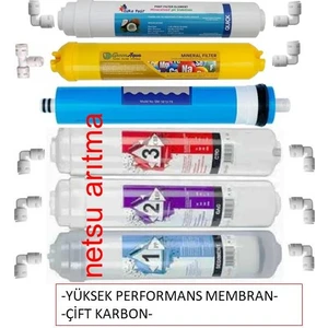 Çift karbonlu-tüm kapalı kasa su arıtma cihazı filtresi,6 lı Filtre -