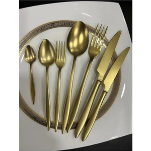 Gold Dine 90 Parça Kaşık Takım (Mat Gold)