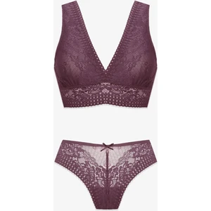 Kadın Kalın Askılı Dantelli Büstiyer Takım