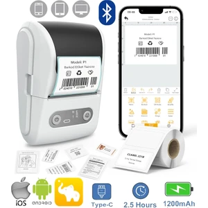 Mpia P1 Etiket Yazıcısı Termal Kablosuz Android İos