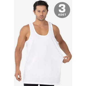 Arma Yıldız Erkek Beyaz Büyük Beden Atlet 3'lü Paket %100 Pamuklu Penye