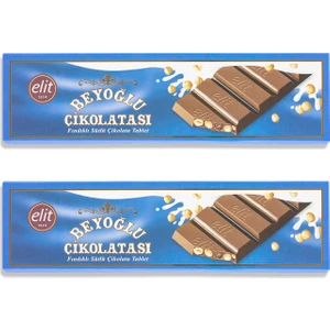 Elit Çikolata Meşhur Beyoğlu Çikolatası Fındıklı Sütlü Tablet Çikolata 300g 2li Set (2x300g) Glutensiz