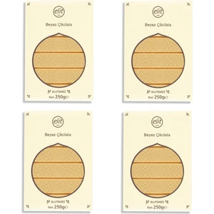 Elit Çikolata Kuvertür Beyaz Çikolata 250g 4'lü Set (4x250g) Glutensiz