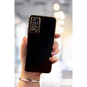 Xiaomi Redmi Note 12 Pro Kılıf Parlak Kenarlı Altın Işlemeli Kamera Korumalı Kapak