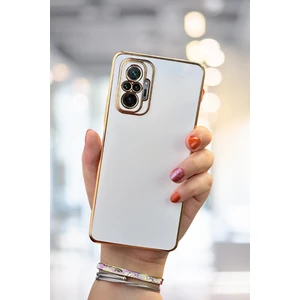 Xiaomi Redmi Note 10 Pro Uyumlu Kılıf Parlak Kenarlı Altın Işlemeli Kamera Korumalı Kapak
