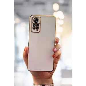 Xiaomi Redmi Note 12 Pro Kılıf Parlak Kenarlı Altın Işlemeli Kamera Korumalı Kapak
