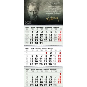 2026 Bristol Gemici Takvimi 33X78 36 Sayfa A05-BRS Atatürk