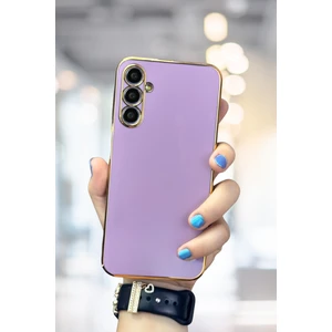 Samsung Galaxy A54 Kılıf Parlak Kenarlı Altın Işlemeli Kamera Korumalı Bark Kapak