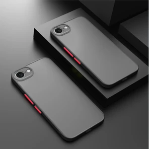 Apple iPhone 16E Kılıf Mat Parmak Izi Yapmaz Kamera Korumalı Renkli Tuşlu Sert Silikon Kapak