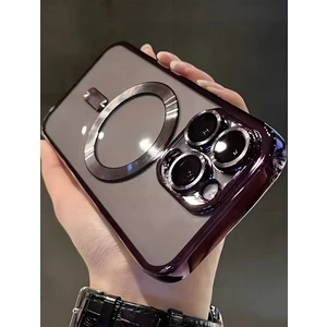 Apple iPhone 14 Pro Max Kılıf Kamera Lens Korumalı Magsafe Şarj Kilifi Şeffaf Renkli Yumuşak Kapak
