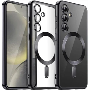 Samsung Galaxy S24 Fe Kılıf Magsafe Wireless Şarj Destekli Parlak Renkli Lens Korumalı Kapak