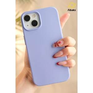 Apple iPhone 15/14/13 Kılıf Kadife Lansman Soft Yumuşak Liquid Lila Silikon Kamera Korumalı Kapak