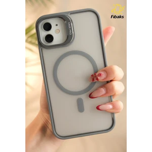 Apple iPhone 11 Kılıf Standlı Mat Magsafe Metal Tuşlu Kamera Lens Hediyeli Wonk Kapak