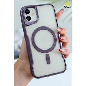 Apple iPhone 12 - 12 Pro Kılıf Prizma Kamera Çıkıntılı Magsafe Şarj Destekli Mat Renkli Şeffaf Kapak