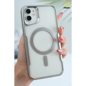 Apple iPhone 12 - 12 Pro Kılıf Prizma Kamera Çıkıntılı Magsafe Şarj Destekli Mat Renkli Şeffaf Kapak