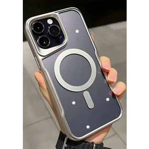 Apple iPhone 15 Pro Max Kılıf Prizma Kamera Çıkıntılı Magsafe Şarj Destekli Mat Renkli Şeffaf Kapak