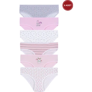 Kız Çocuk 6'lı Desenli Slip