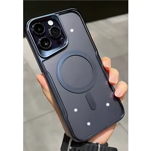 Apple iPhone 15 Pro Max Kılıf Prizma Kamera Çıkıntılı Magsafe Şarj Destekli Mat Renkli Şeffaf Kapak