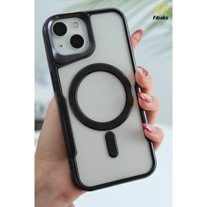 Apple iPhone 15/14/13 Kılıf Prizma Kamera Çıkıntılı Magsafe Şarj Destekli Mat Renkli Şeffaf Kapak