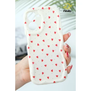 Xiaomi Realme 10 4g Kılıf Kamera Korumalı Dalga Kenarlı Kırmızı Kalp Desenli Silikon Kapak