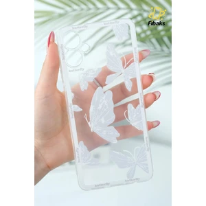 Samsung Galaxy A06 Kılıf Şeffaf Kelebek Tasarımlı Desenli Kamera Korumalı Yumuşak Silikon Kapak