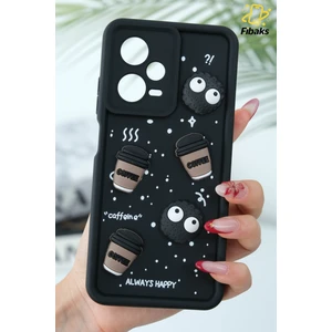Xiaomi Redmi Note 12 Pro 5g Kılıf Tasarımlı Desenli Kamera Korumalı Coffee Kurabiye Yumuşak Silikon Kapak