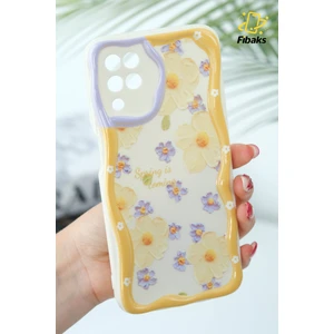 Samsung Galaxy A12/M12 Kılıf Tasarımlı Desenli Kamera Korumalı Papatya Çiçek Renkli Silikon Kapak