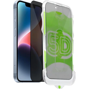 Apple iPhone 14 Uyumlu Kolay Uygulama Aparatlı Siyah Çerçeveli Tam Kapatan Hayalet Cam Ekran Koruyucu