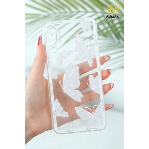 Samsung Galaxy A50/A30S Uyumlu Kılıf Tasarımlı Desenli Şeffaf Kelebek Esnek Yumuşak Silikon Kapak