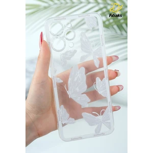 Xiaomi Redmi 12 4g Uyumlu Kılıf Tasarımlı Desenli Kamera Korumalı Şeffaf Kelebek Esnek Yumuşak Silikon Kap