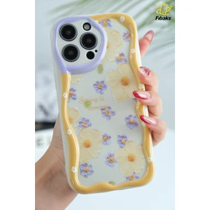 Apple iPhone 13 Pro Max Kılıf Tasarımlı Desenli Kamera Korumalı Papatya Çiçek Renkli Silikon Kapak