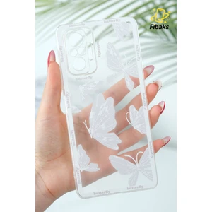 Xiaomi Redmi Note 10 Pro Uyumlu Kılıf Tasarımlı Desenli Kamera Korumalı Şeffaf Kelebek Esnek Silikon Kapak