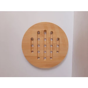 Ahşap Bambu Nihale Çaydanlık Altlığı Yuvarlak Delikli Tencere Altlığı Çaydanlık Matı