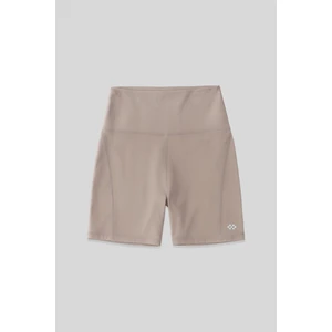 Koyu Bej Kemer Detaylı Yüksek Bel Slim Fit Kısa Biker Kadın Tayt - 91017