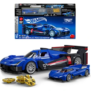 Mattel Brick Shop™ Hot Wheels® Speed Serisi - Cadillac® Project Gtp Hypercar Yapı Oyuncağı Seti (236 Parça), Koleksiyoncular Için JFR89