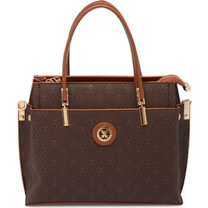 Kahve Print Kadın Omuz Çantası - S1WPR0000803-R1P