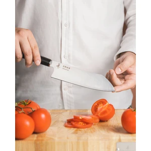 Eğri Santoku Şef Bıçağı 18 Cm- Venge Ağacı Ahşap Sap