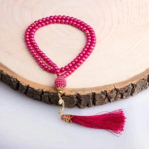 Vavlı Inci Tesbih Fuşya Pembe (99LU - 6mm)